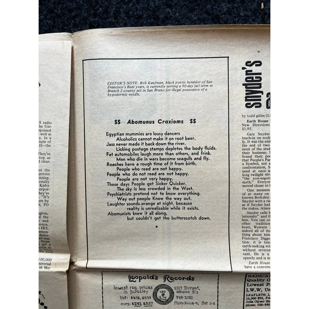 1970s High Times Underground Newspaper, Black Panther Party, Vintage Antique Co